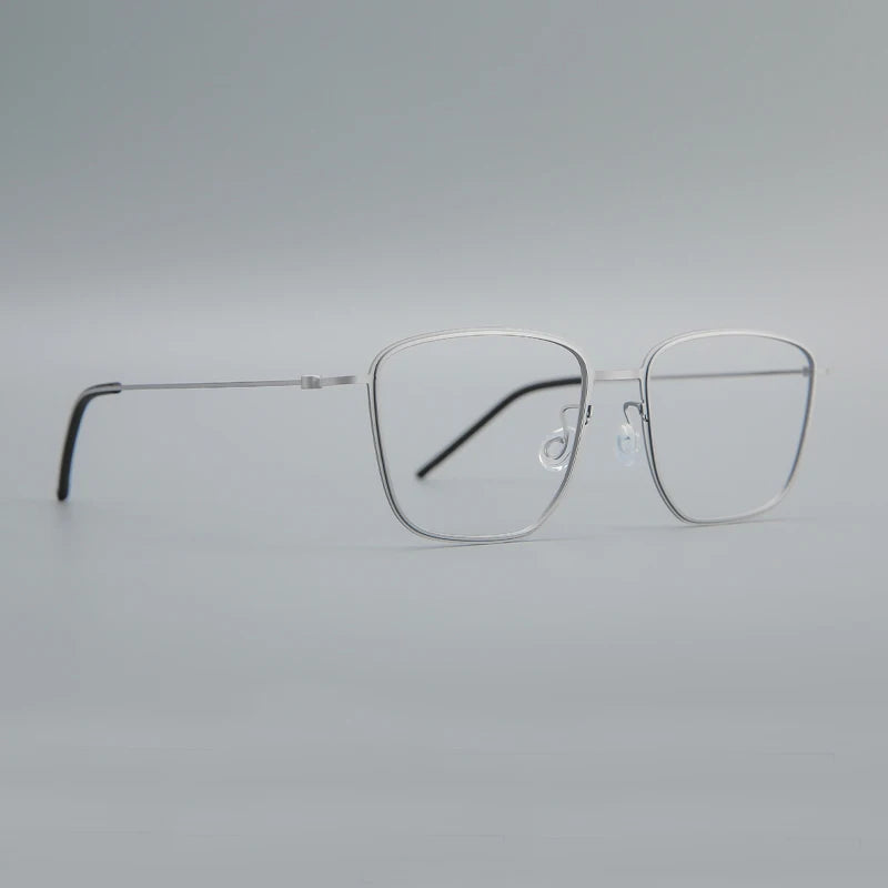 Black Mask Unisex Full Rim Square Screwless Titanium Eyeglasses 635525