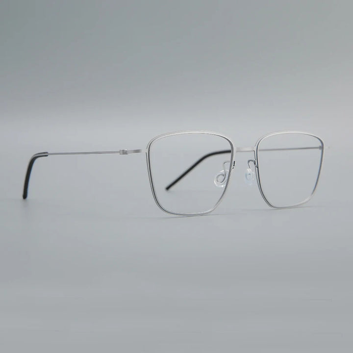 Black Mask Unisex Full Rim Square Screwless Titanium Eyeglasses 635525