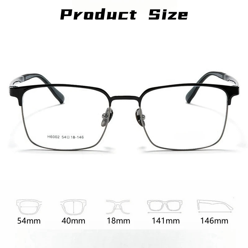 Yimaruili Men's Full Rim Square Ultem Alloy Eyeglasses 460026 Full Rim Yimaruili Eyeglasses