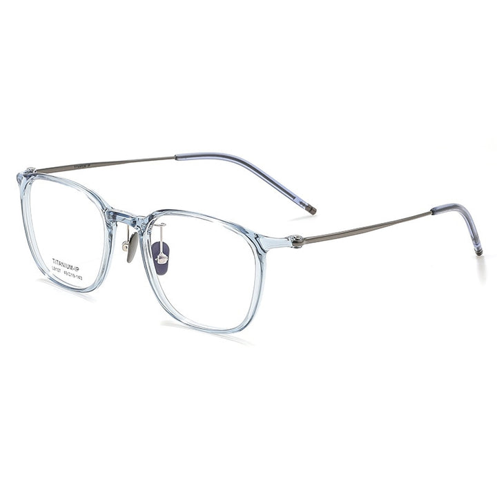 Yimaruili Unisex Full Rim Square Tr 90 Titanium Eyeglasses L9107 Full Rim Yimaruili Eyeglasses Blue C12  