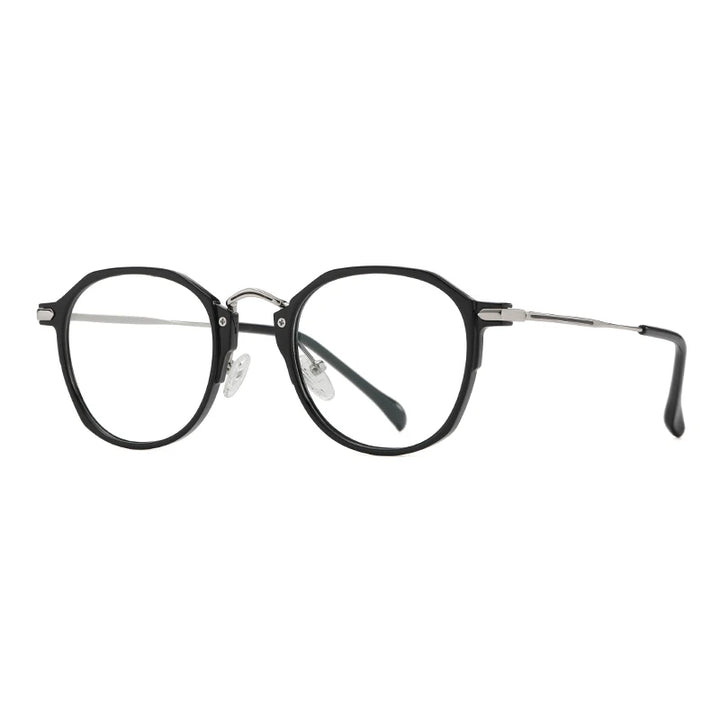 Gmei Women's Full Rim Polygon Oval Alloy Tr 90 Eyeglasses J847 Full Rim Gmei Optical   