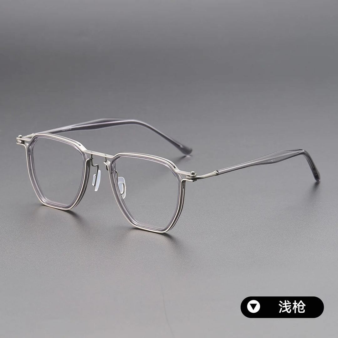 Bclear Unisex Full Rim Square Titanium Eyeglasses SM-RL5867