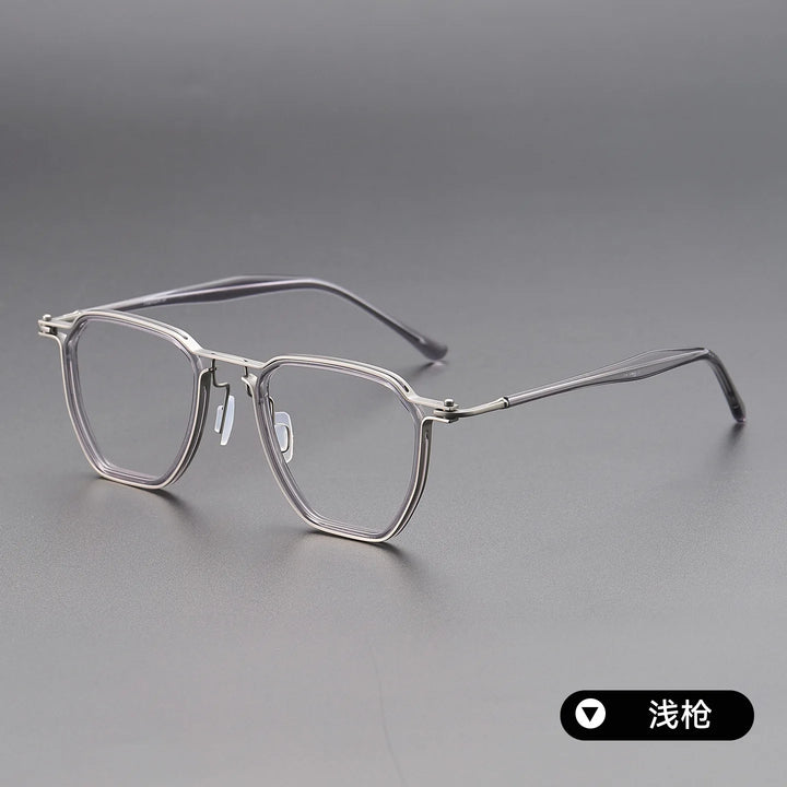 Bclear Unisex Full Rim Square Titanium Eyeglasses SM-RL5867