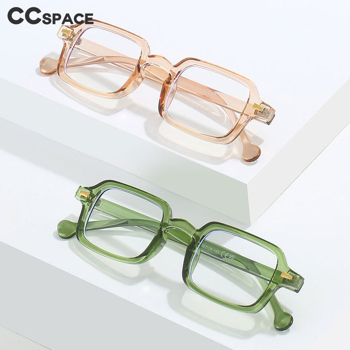CCSpace Unisex Full Rim Rectangle Tr 90 Alloy Rivet Eyeglasses 56378 Full Rim CCspace   