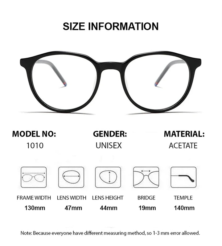Summer Flower Women's Full Rim Oval Square Acetate Eyeglasses Ac1010