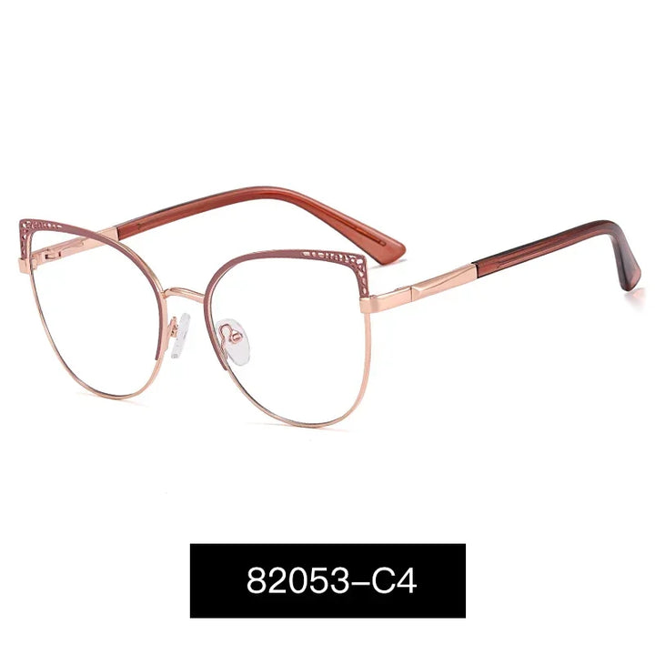 Handoer Women's Full Rim Oval Cat Eye Alloy Eyeglasses 82053