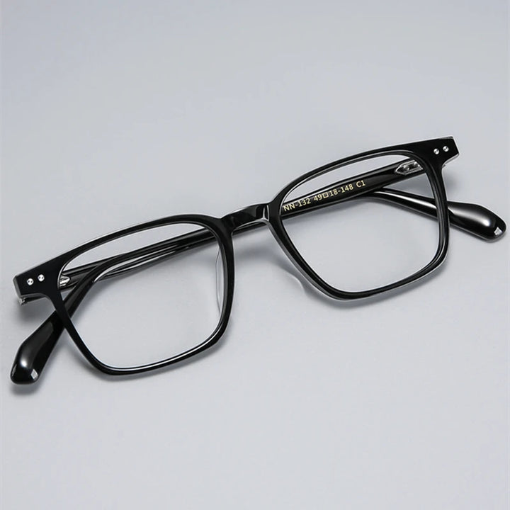 Black Mask Women's Full Rim Square Brow Line Acetate Eyeglasses 396132