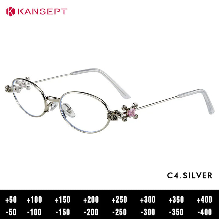 Kansept Women's Full Rim Oval Alloy Reading Glasses 717619