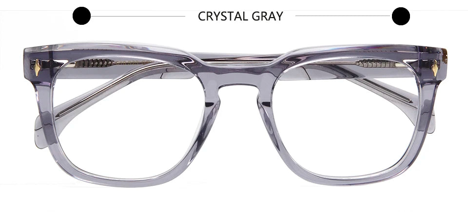 Esnbie Unisex Full Rim Square Thick Temple Acetate Eyeglasses 61823 Full Rim Esnbie Crystal Gray  