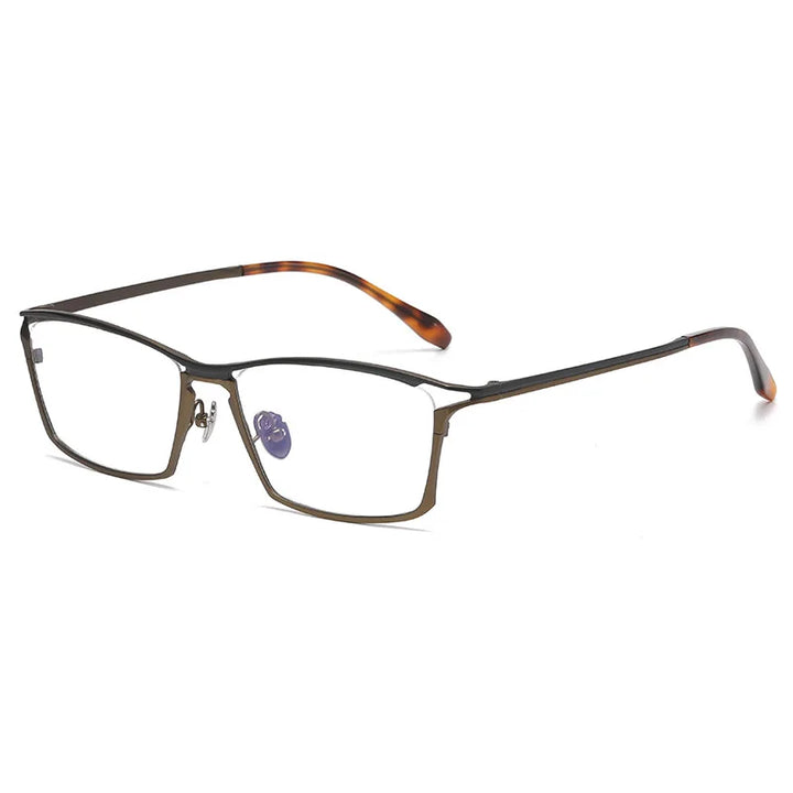 Black Mask Unisex Full Rim Big Square Titanium Eyeglasses 636885