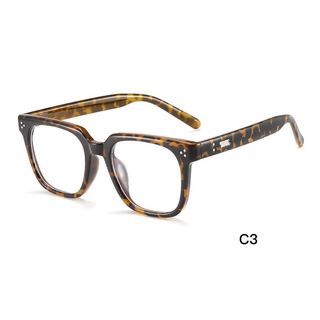 Yimaruili Unisex Full Rim Square Tr 90 Eyeglasses Y27051 Full Rim Yimaruili Eyeglasses Tortoiseshell  