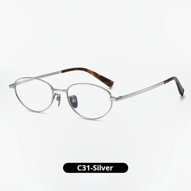 Momoja Unisex Full Rim Oval Titanium Eyeglasses 77003