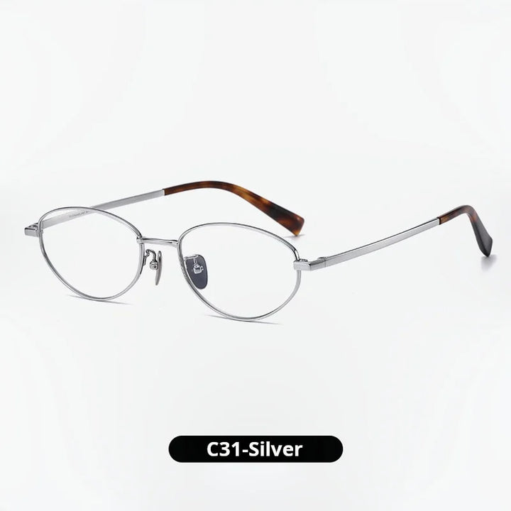 Momoja Unisex Full Rim Oval Titanium Eyeglasses 77003