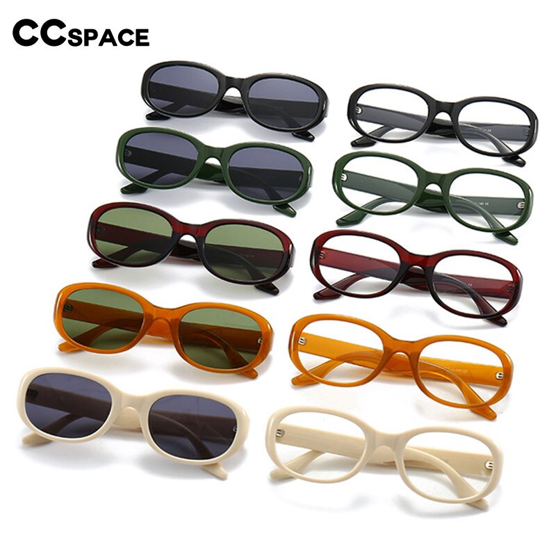 CCSpace Women's Full Rim Oval  Tr 90 Eyeglasses/Polarized Sunglasses 55869 Full Rim CCspace   