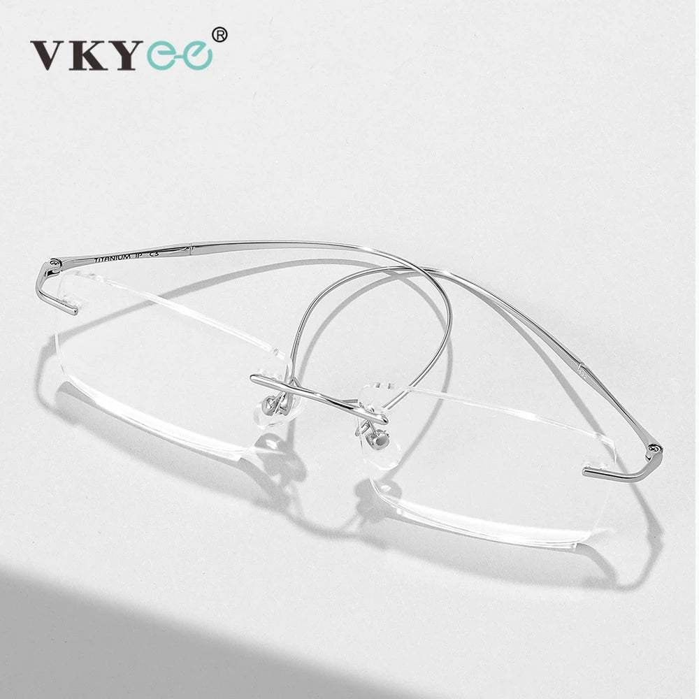 Vicky Unisex Rimless Rectangle Titanium Reading Glasses V6032 Reading Glasses Vicky   