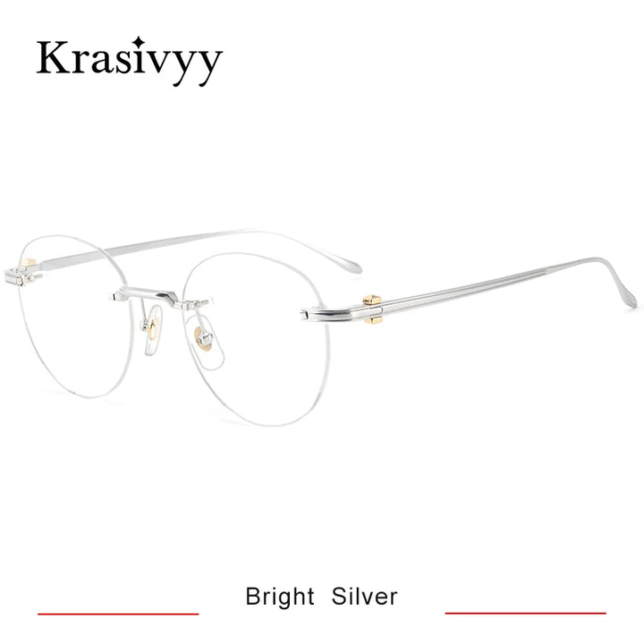Krasivyy Women's Rimless Oval Round Titanium Eyeglasses 303420