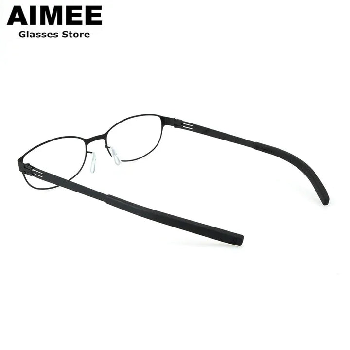 Aimee Women's Full Rim Oval Screwless Stainless Steel Eyeglasses 19003 Full Rim Aimee   