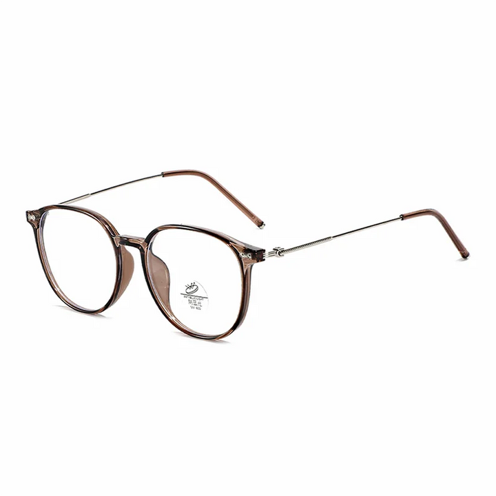 Ralferty Women's Full Rim Round Tr 90 Acetate Eyeglasses R85068 Full Rim Ralferty C2 Brown CHINA 