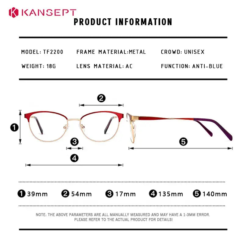 Kansept Women's Semi Rim Cat Eye Acetate Frames 220011 FuzWeb