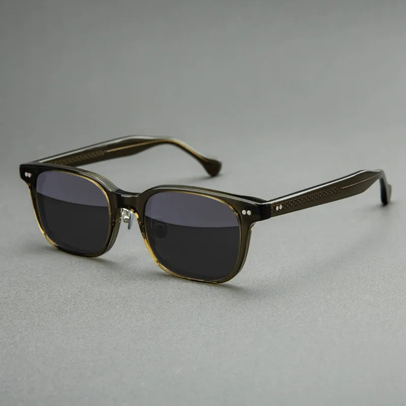 Black Mask Men Full Rim Square Acetate Polarized Sunglasses BM-538S