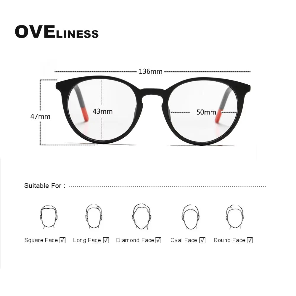 Oveliness Women's Full Rim Round Tr 90 Titanium Eyeglasses 927251