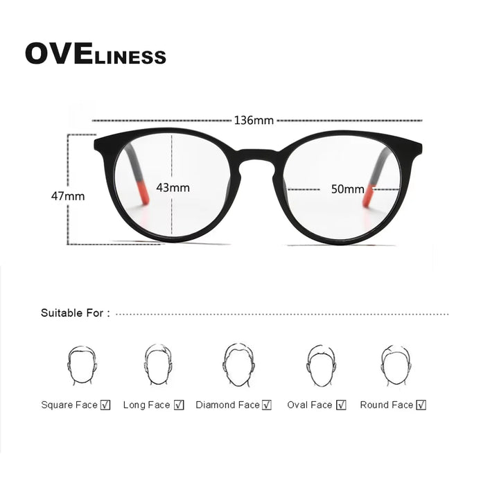 Oveliness Women's Full Rim Round Tr 90 Titanium Eyeglasses 927251