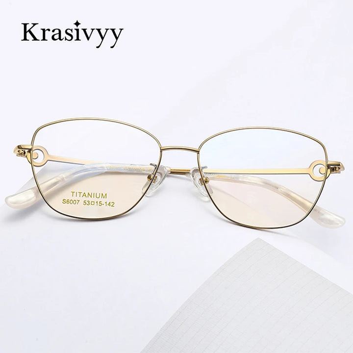 Krasivyy Women's Full Rim Oval Square Titanium Eyeglasses 6007 Full Rim Krasivyy   