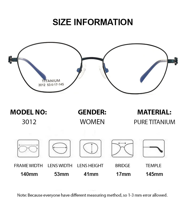 Summer Flower Women's Full Rim Oval Square Titanium Eyeglasses 63012 Full Rim Summer Flower