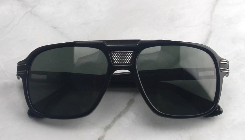 Esnbie Unisex Full Rim Square Double Bridge Acetate Sunglasses 471109