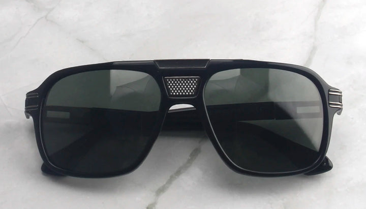 Esnbie Unisex Full Rim Square Double Bridge Acetate Sunglasses 471109