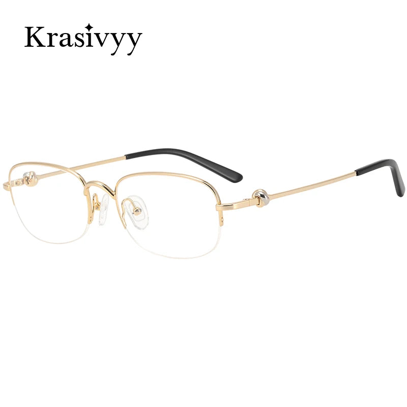 Krasivyy Women's Semi Rim Oval Titanium Prescription Eyeglasses KR0374 - view 2