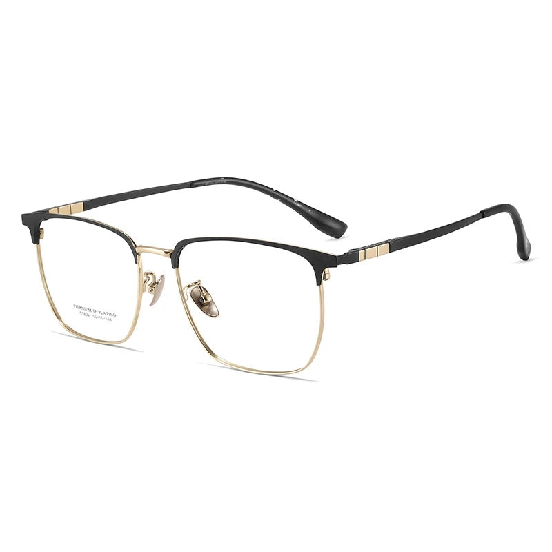 Yimaruili Men's Full Rim Square Titanium Eyeglasses 351809