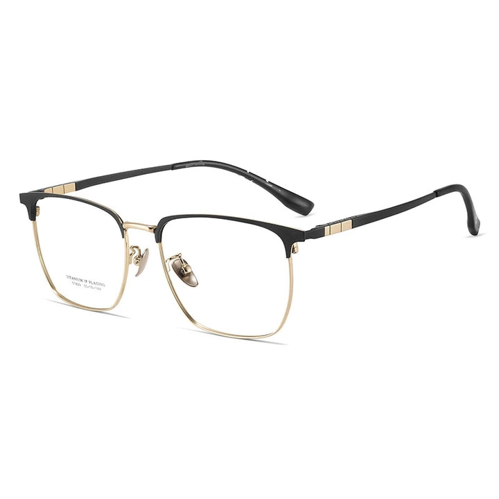 Yimaruili Men's Full Rim Square Titanium Eyeglasses 351809