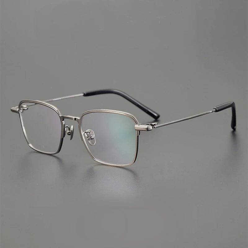 Black Mask Unisex Full Rim Square Titanium Eyeglasses 981t Full Rim Black Mask   