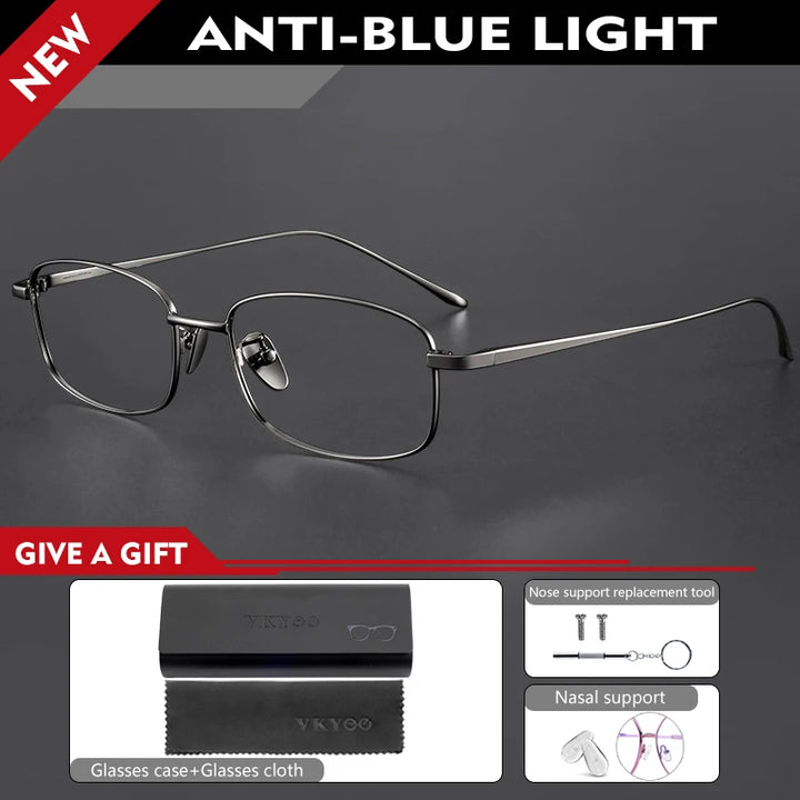 Vicky Unisex Full Rim Square Titanium Reading Glasses 80274