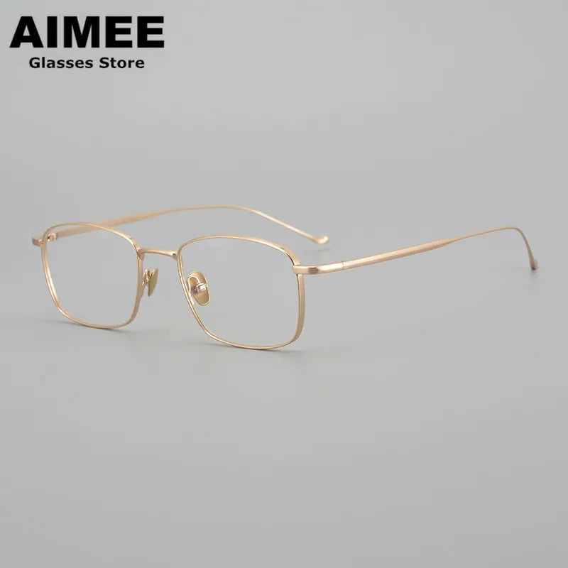 Aimee Unisex Full Rim Square Titanium Eyeglasses Full Rim Aimee Tortoise-Golden  