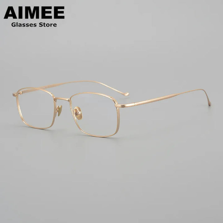 Aimee Unisex Full Rim Square Titanium Eyeglasses 914020 Full Rim Aimee Tortoise-Golden