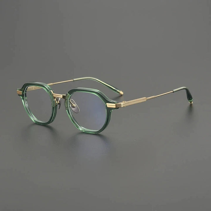 Gatenac Men's Full Rim Big Square Acetate Titanium Eyeglasses G8828