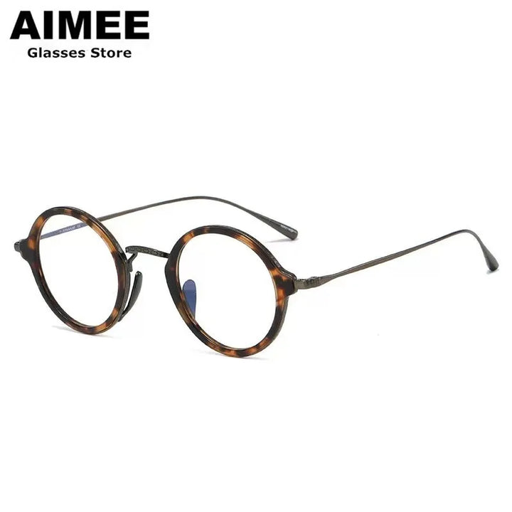 Aimee Unisex Full Rim Round Titanium Acetate Eyeglasses 691110