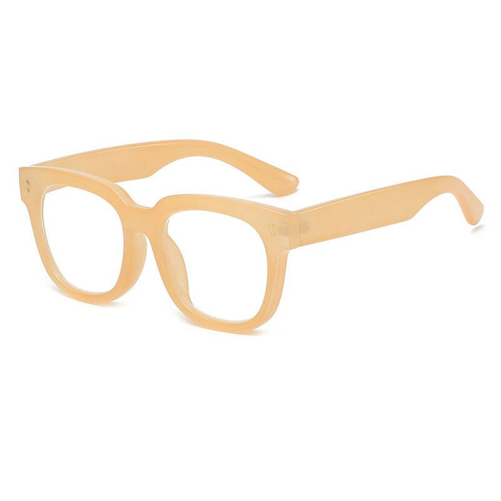 CCspace Unisex Full Rim Square Cat Eye Acetate Reading Glasses 55620 Reading Glasses CCspace China 0 Tea