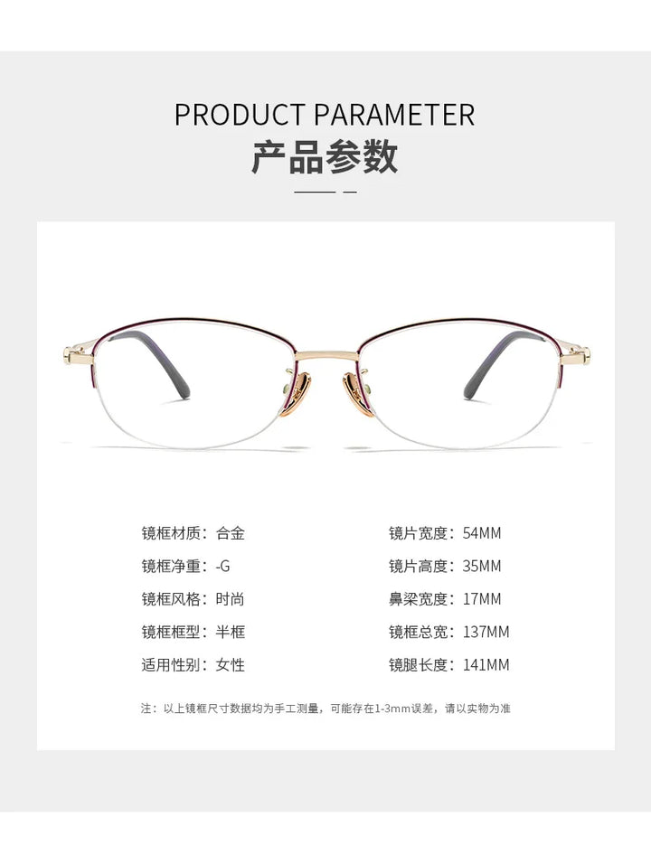 Gmei Optical G6017ADY women's oval titanium alloy prescription eyeglasses — view 2