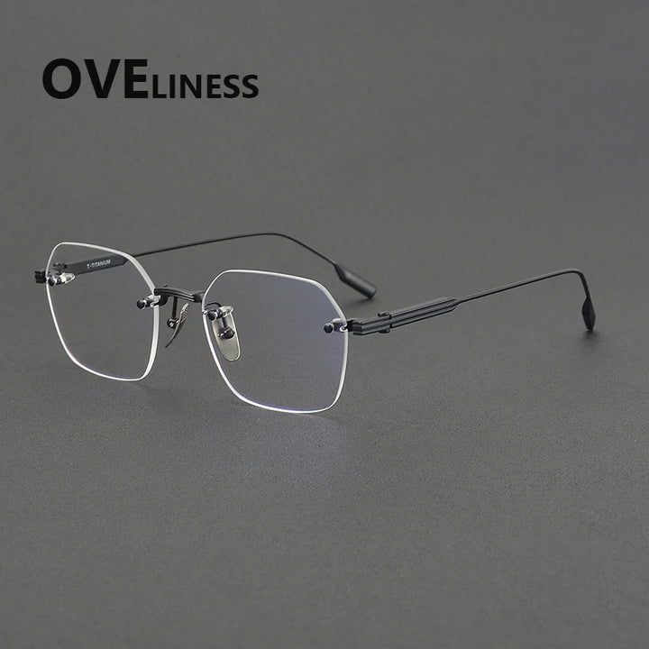 Oveliness Women's Rimless Square Titanium Eyeglasses 81038