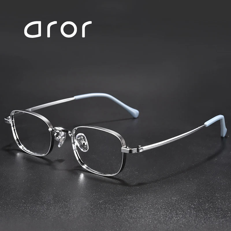 Aror Women's Full Rim Small Square Titanium Eyeglasses 49835 Full Rim Aror