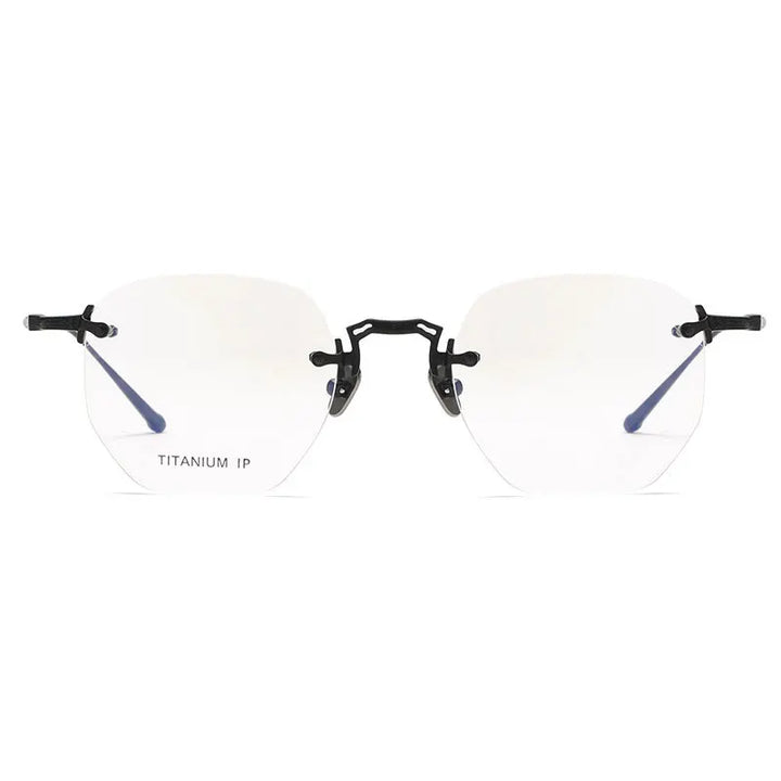 Aimee Men's Rimless Polygon Oval Titanium Eyeglasses 22140 Rimless Aimee   