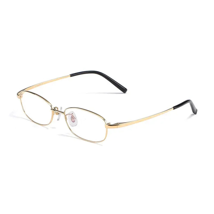 Handoer Women's Full Rim Square Oval Titanium Eyeglasses 10196 Full Rim Handoer Gold  