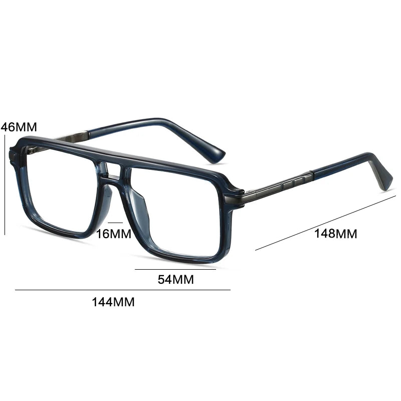 Gatenac Unisex Full Rim Square Double Bridge Tr 90 Titanium Reading Glasses G84004