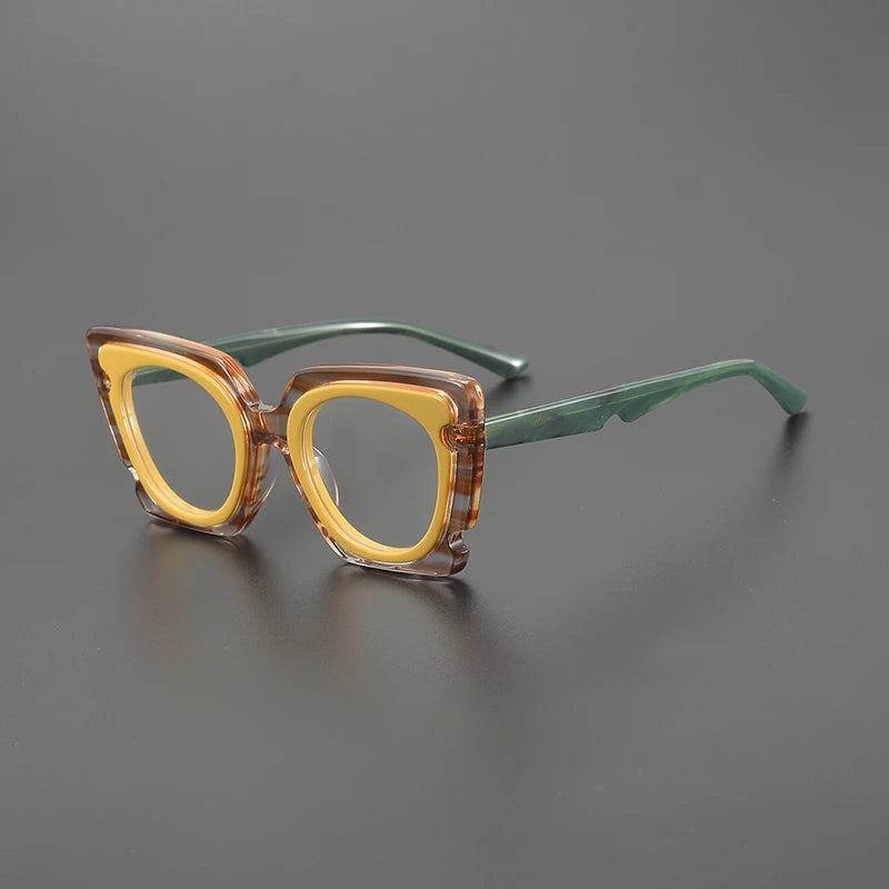 Nobler Unisex Full Rim Square Cat Eye Wide Edge Acetate Eyeglasses 1953 Full Rim Nobler C3  