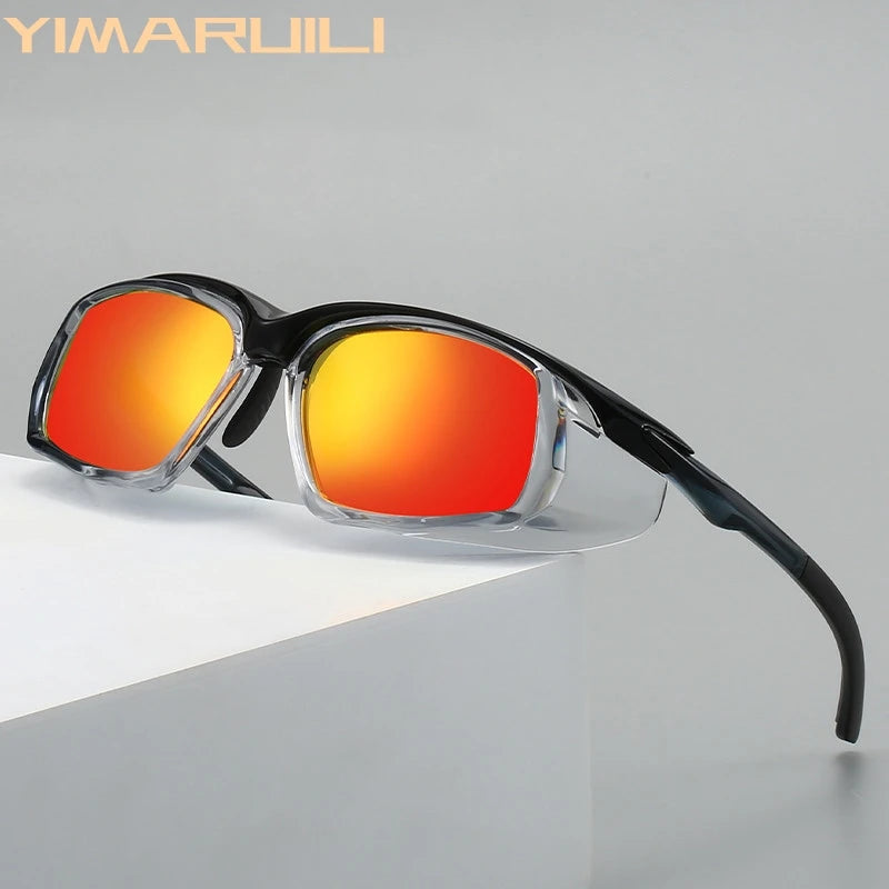 Yimaruili Unisex Full Rim Square Tr 90 Polaroid Lens Sunglasses 662825