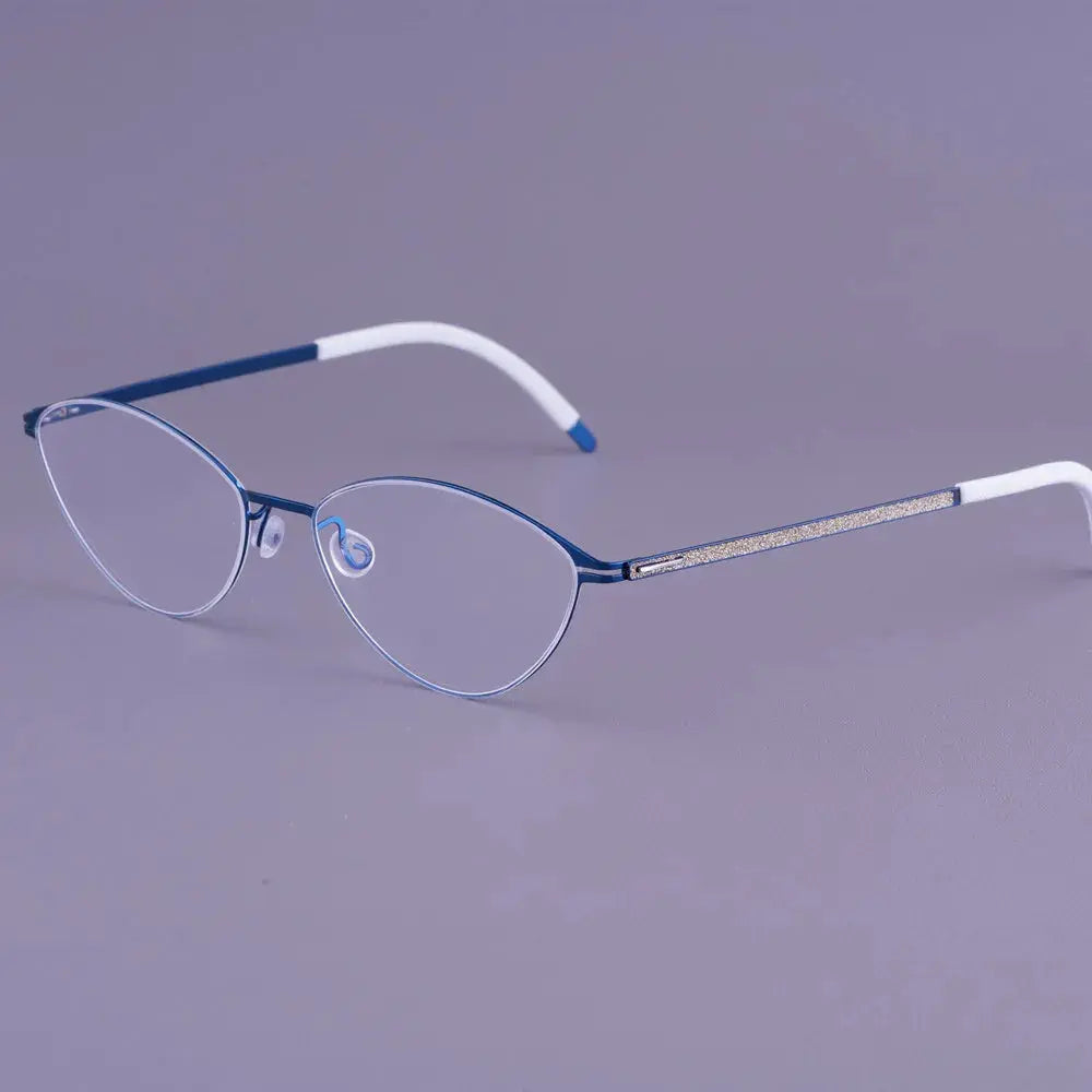 Aimee Unisex Full Rim Oval Titanium Screwless Eyeglasses 481465 FuzWeb