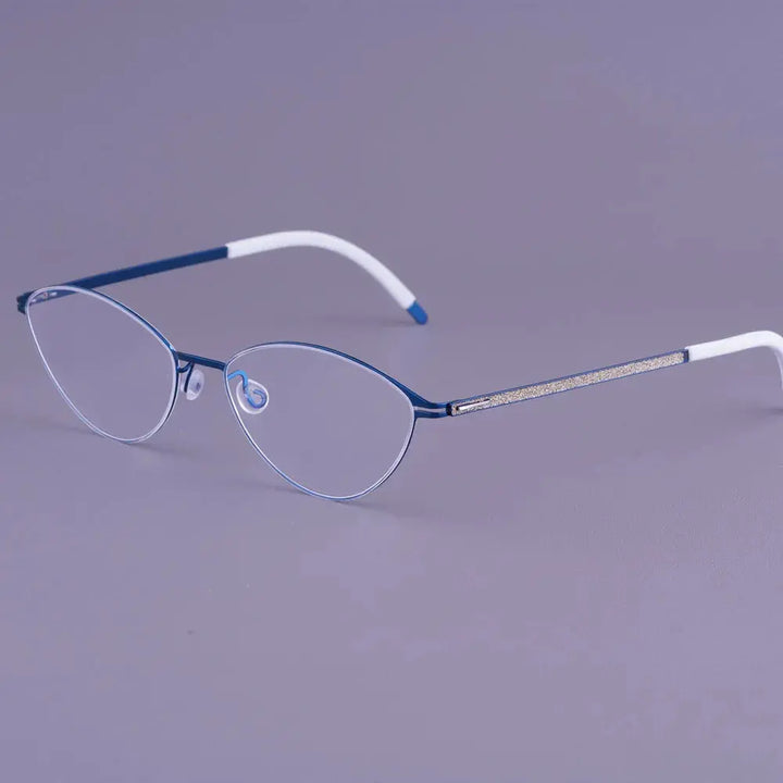 Aimee Unisex Full Rim Oval Titanium Screwless Eyeglasses 481465 FuzWeb